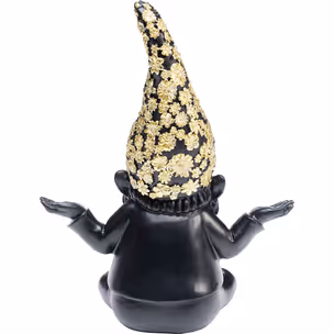 Figurka dekoracyjna GNOME MEDITATION 19 - czarny/złoty