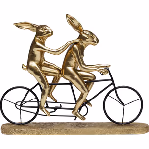 Figurka dekoracyjna TANDEM RABBITS - złoty/czarny