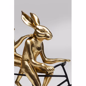 Figurka dekoracyjna TANDEM RABBITS - złoty/czarny