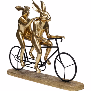 Figurka dekoracyjna TANDEM RABBITS - złoty/czarny