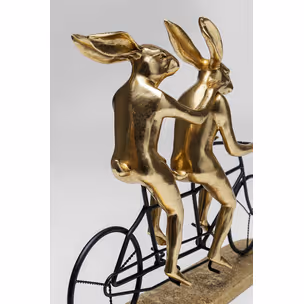 Figurka dekoracyjna TANDEM RABBITS - złoty/czarny