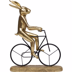 Figurka dekoracyjna CYCLIST RABBIT - złoty