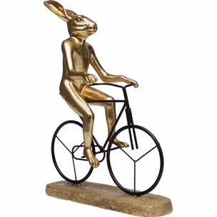 Figurka dekoracyjna CYCLIST RABBIT - złoty