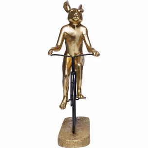 Figurka dekoracyjna CYCLIST RABBIT - złoty