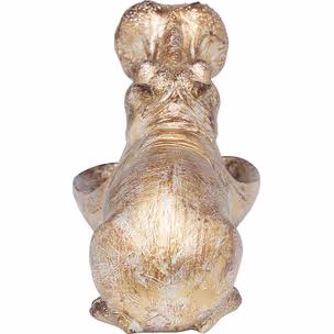 Figurka dekoracyjna HUNGRY HIPPO 17 cm - antyczny złoty