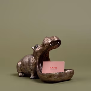 Figurka dekoracyjna HUNGRY HIPPO 17 cm - antyczny złoty