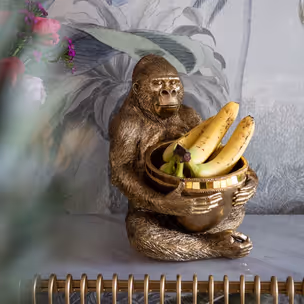 Figurka dekoracyjna z miską HOLDING BOWL - złoty