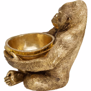 Figurka dekoracyjna z miską HOLDING BOWL - złoty