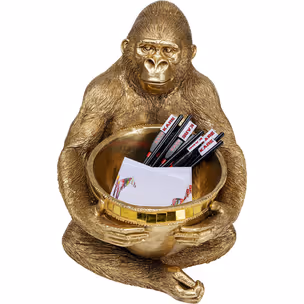 Figurka dekoracyjna z miską HOLDING BOWL - złoty