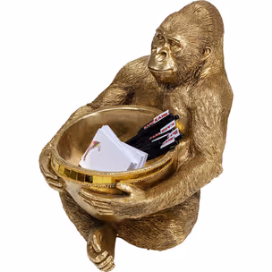 Figurka dekoracyjna z miską HOLDING BOWL - złoty