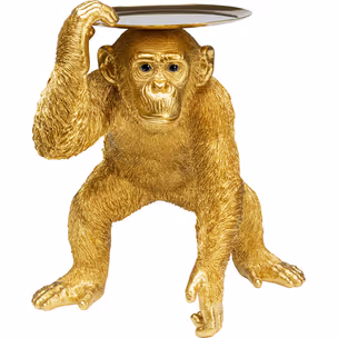 Figurka dekoracyjna BUTLER PLAYING CHIMP - złoty