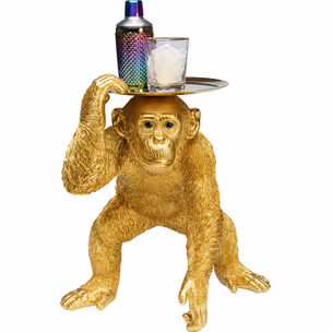 Figurka dekoracyjna BUTLER PLAYING CHIMP - złoty