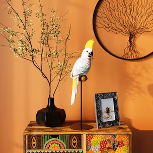 Figurka dekoracyjna PARROT COCKATOO - biały