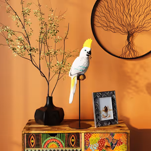Figurka dekoracyjna PARROT COCKATOO - biały