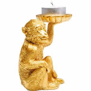 Figurka ze świecznikiem MONKEY - złoty