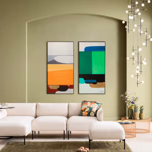 Obraz ABSTRACT SHAPES GREEN 73x143