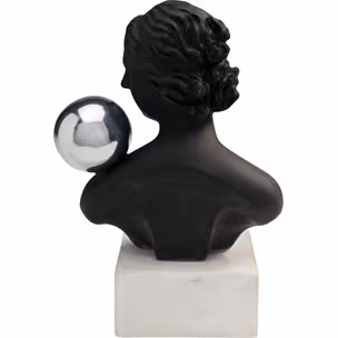 Figurka dekoracyjna BUSTO GIRL - czarny/biały