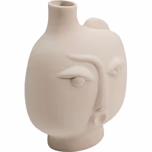 Wazon ceramiczny SPHERICAL FACE LEFT 16 - beżowy