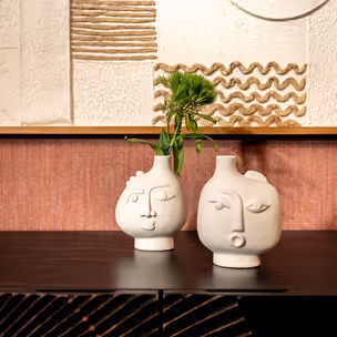 Wazon ceramiczny SPHERICAL FACE RIGHT 16 - beżowy