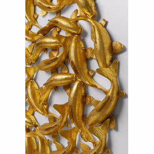 Dekoracja ścienna SCHOOL OF KOI GOLD 160 - złoty