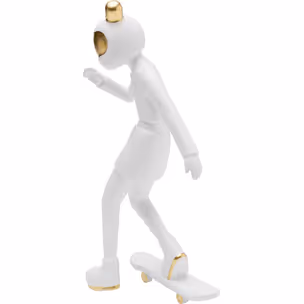 Figurka dekoracyjna SKATING ASTRONAUT 33 - biały
