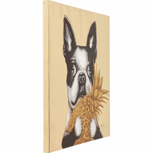 Obraz na płótnie DOG WITH PINEAPPLE 80x80