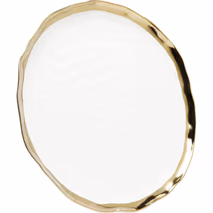Talerz porcelanowy BELL 31 - biały/złoty