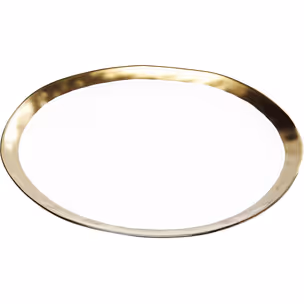 Talerz porcelanowy BELL 31 - biały/złoty