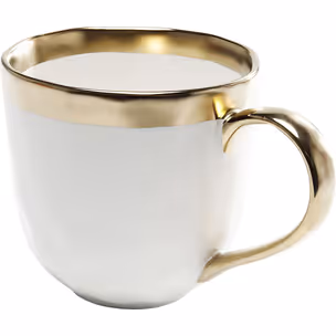 Kubek porcelanowy BELL - biały/złoty