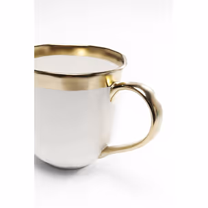 Kubek porcelanowy BELL - biały/złoty