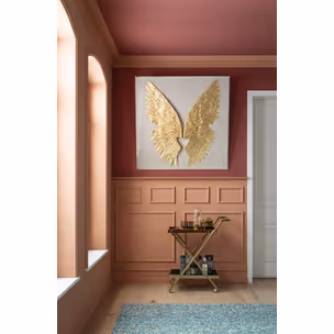 Dekoracja ścienna WINGS 120x120 - biały/złoty