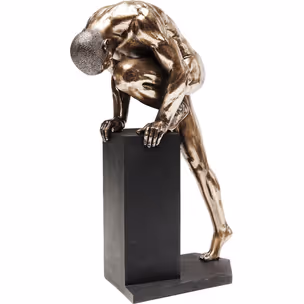 Figurka dekoracyjna NUDE MAN STAND - złoty/czarny