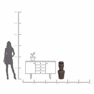 Figurka dekoracyjna EASTER ISLAND 80 cm - szary