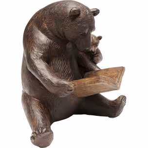 Figurka dekoracyjna READING BEARS - brązowy