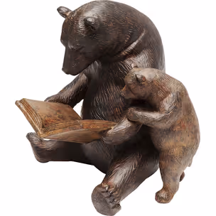 Figurka dekoracyjna READING BEARS - brązowy