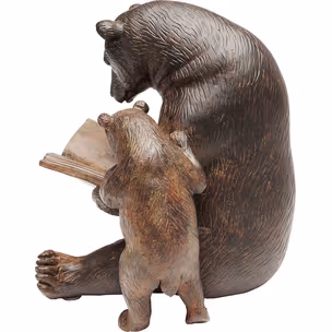 Figurka dekoracyjna READING BEARS - brązowy