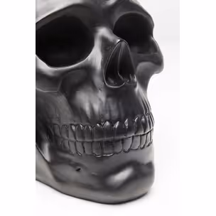Figurka dekoracyjna FLOWER SKULL - czarny/złoty