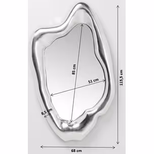 Lustro wiszące HOLOGRAM 68x117 - srebrny