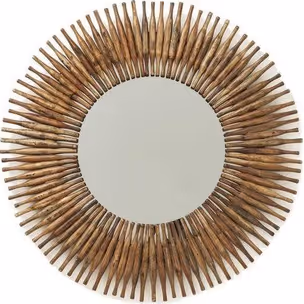 Lustro okrągłe SUNLIGHT 122 - drewno z recyklingu