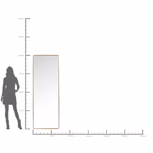 Lustro wiszące CURVE 70x200 - mosiądz