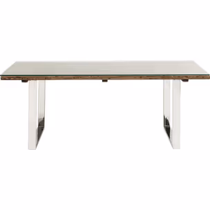 Stół z drewna z recyklingu RUSTICO 200x90 - naturalny/srebrny