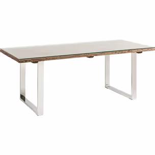 Stół z drewna z recyklingu RUSTICO 200x90 - naturalny/srebrny