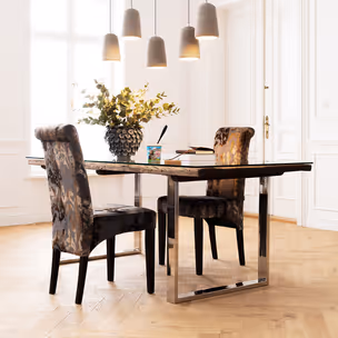Stół z drewna z recyklingu RUSTICO 200x90 - naturalny/srebrny