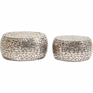 Zestaw 2 stolików PEBBLES DELUXE - srebrny