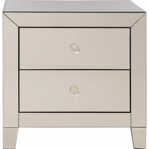 Szafka nocna 2-szufladowa LUXURY - perłowy lustrzany