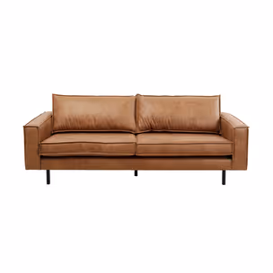 Sofa 3-osobowa skórzana NEO - brązowy/czarny