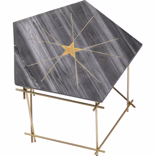 Stolik kawowy MYSTIC PENTAGON 66x62 - szary/złoty