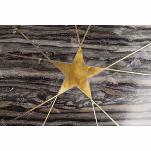 Stolik kawowy MYSTIC PENTAGON 66x62 - szary/złoty