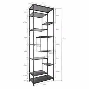Regał LOFT 60x195 - czarny