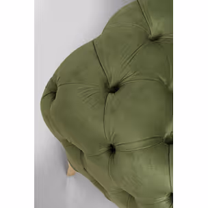 Sofa 3-osobowa welurowa BELLISSIMA - zielony/złoty